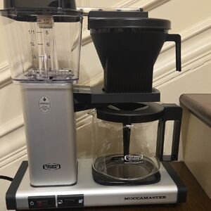 Silver Drip Coffee Maker - Black Carafe Handle